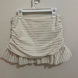 Sequin White Beach/Pool Cover Up Mini Skirt